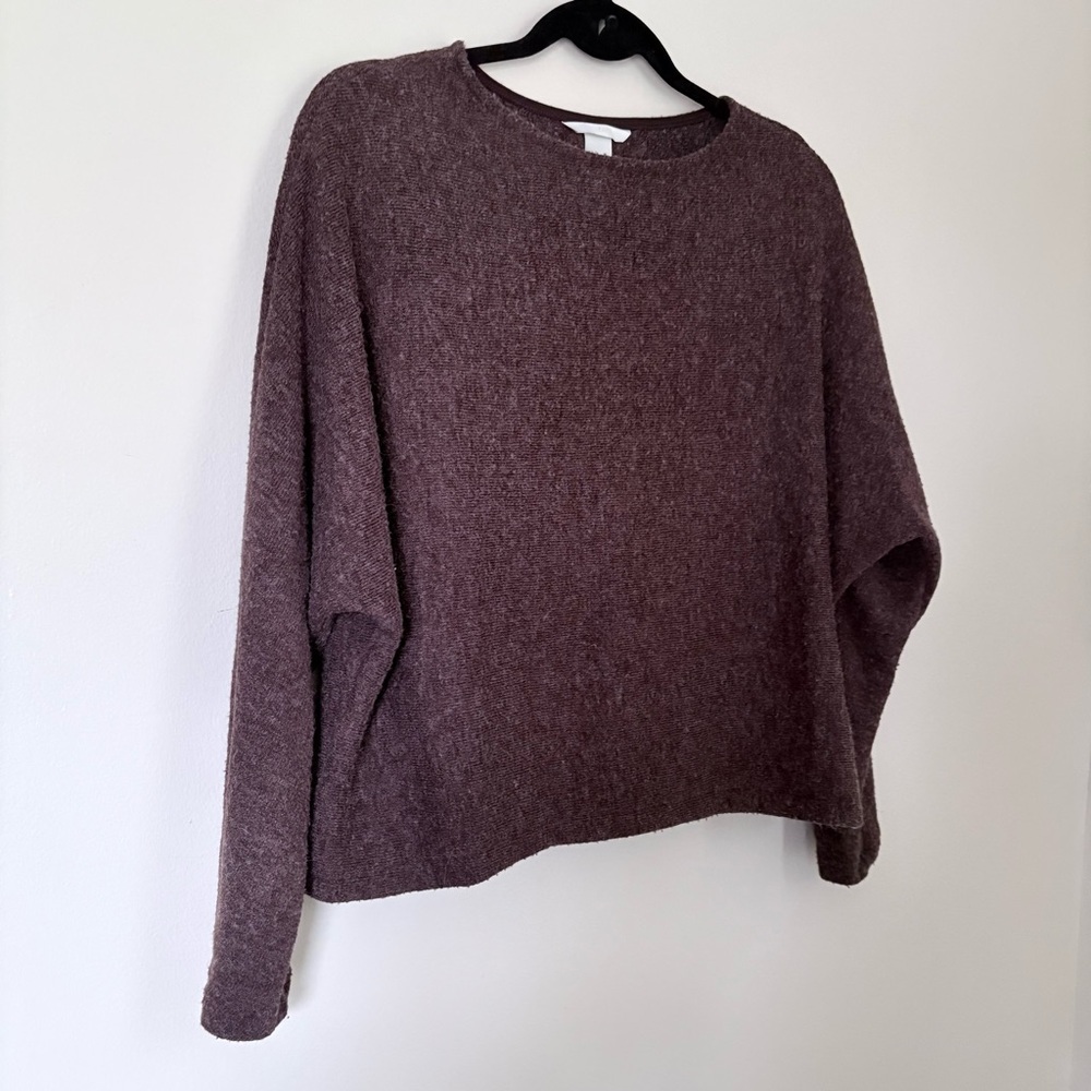H&M Brown Batwing Fuzzy Sweater Size Small - Picture 2 of 10